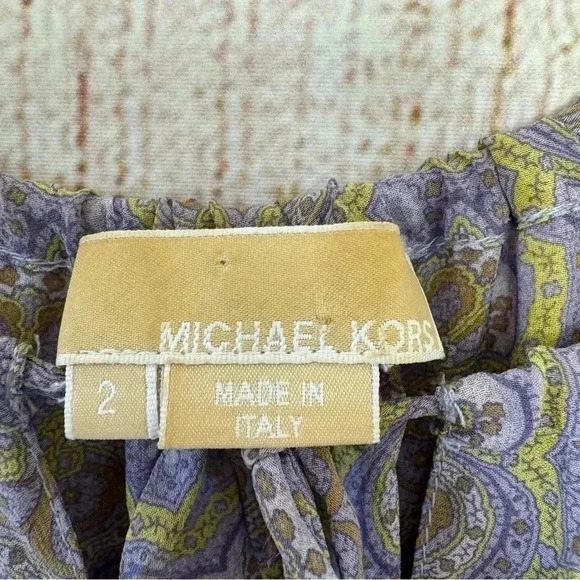 Vintage Rare  2004 Michael Kors Womens lavender multi 100% silk Dress size 2 - Picture 5 of 11
